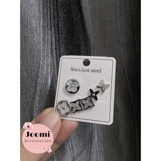 Khuyên Tai nam nữ LV titan thời trang hiện đại [ không đen gỉ ] set 3 đôi