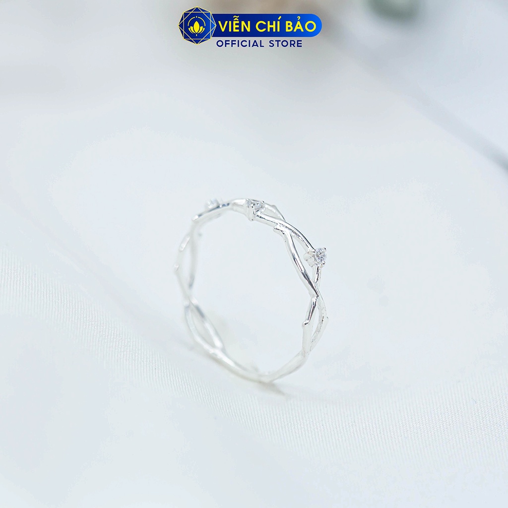 Nhẫn bạc nữ xoắn đá chất liệu bạc 925 thời trang phụ kiện trang sức Viễn Chí Bảo N400875