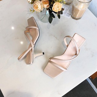 Sandal mũi vuông quai dây gót nhọn 5 phân bigsize