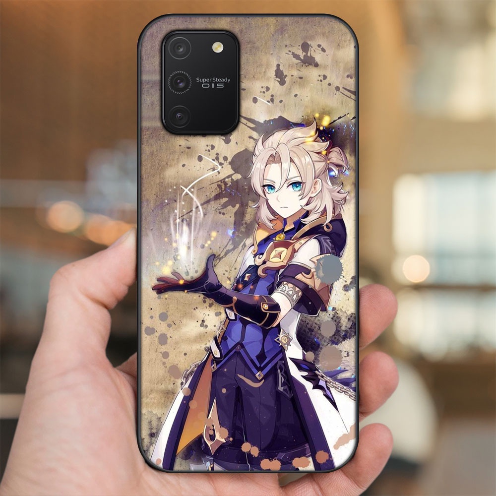 Ốp lưng Samsung S10 Lite viền đen in hình Albedo Genshin Impact