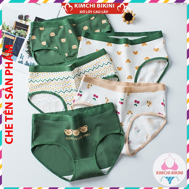 Quần lót nữ cotton cạp to kháng khuẩn KIMCHIBIKINI quần nót nữ cao cấp in hình dễ Thương QL037