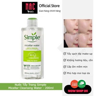 Nước Tẩy Trang Simple Micellar Cleansing Water 200ml