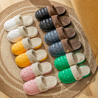  Dép Lông Đi Trong Nhà Mùa Đông Nam Nữ Quai Đính Cúc Có Thể Tháo Rời SocDom MQ07 