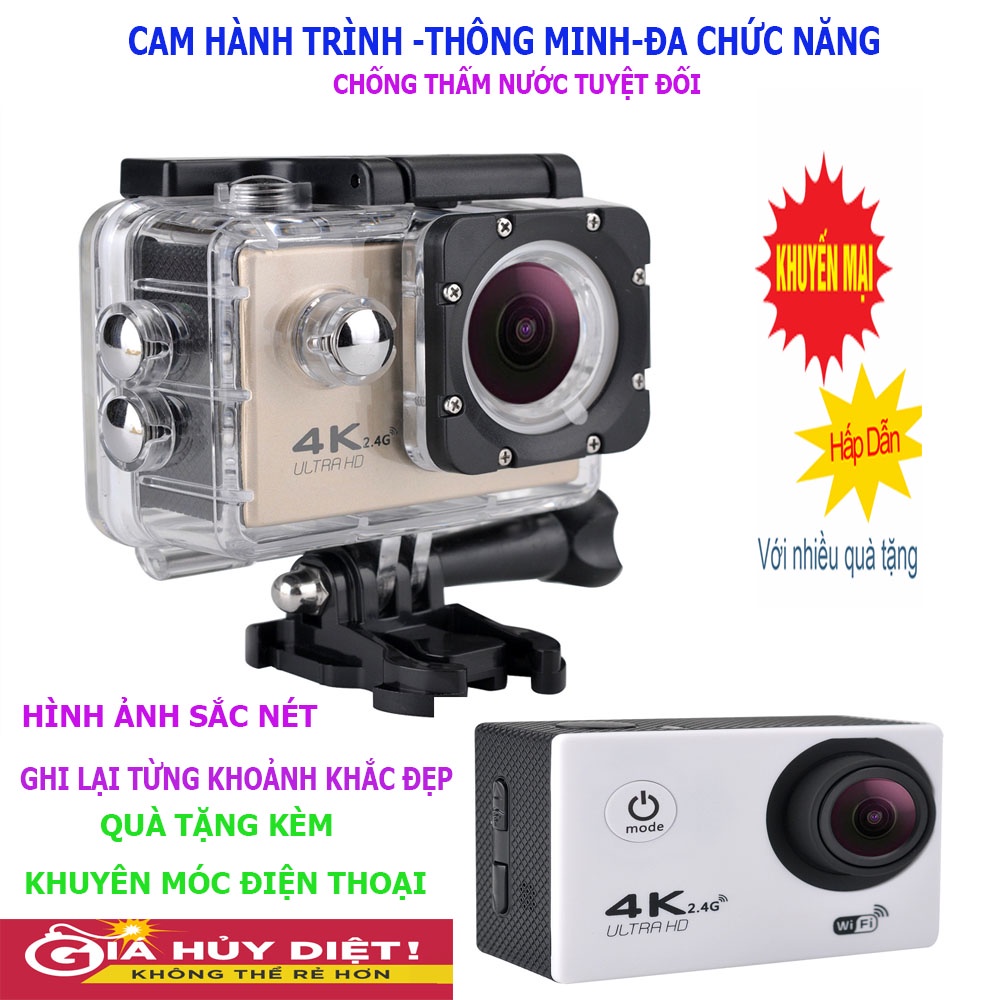 Camera hành trình Sport 4K UltraHD - Hỗ trợ kết nối WIFI, điều khiển Camera qua ứng dụng XDV chống nước, chống rung,