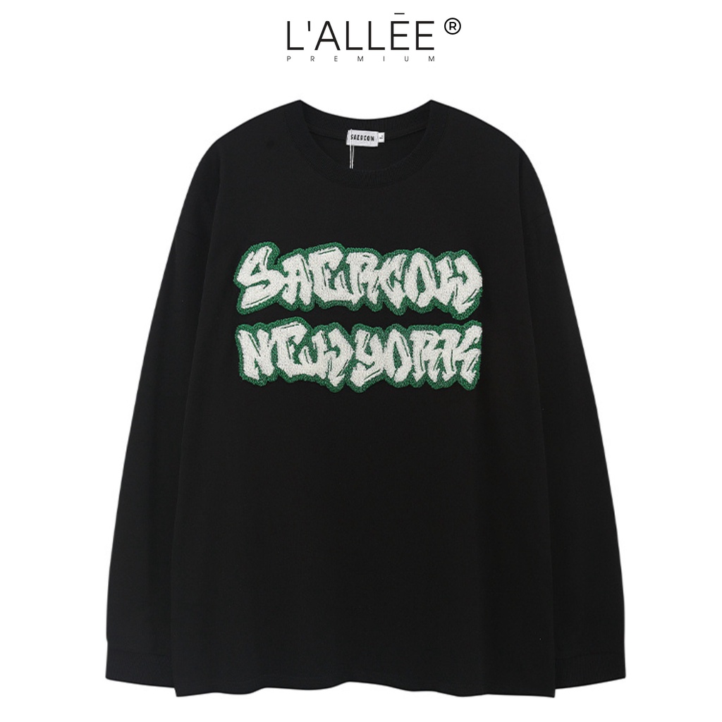 Áo nỉ Nam họa tiết Saercow by Lallee.design áo dài tay nam Trẻ Trung chất nỉ lót bông dày dặn kết hợp bo tay AN209