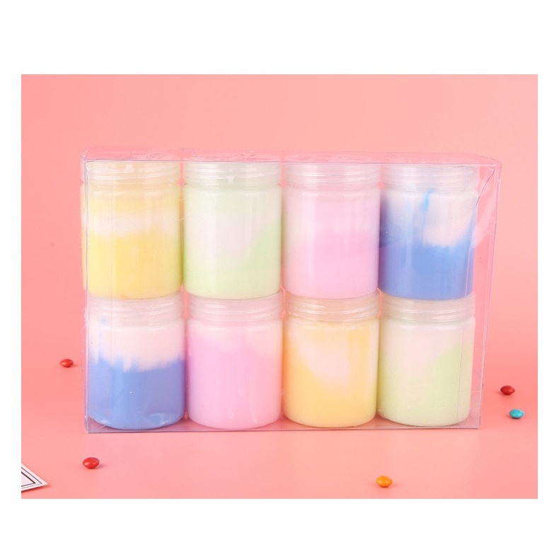 Slime thạch sữa mix 2 màu nhũ cực đẹp đồ chơi slam squishy