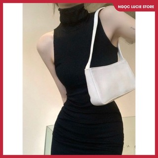 Đầm body sát nách cổ lọ chất thun nhũ cao cấp co giãn thoải mái Ngọc Lucie Store D201
