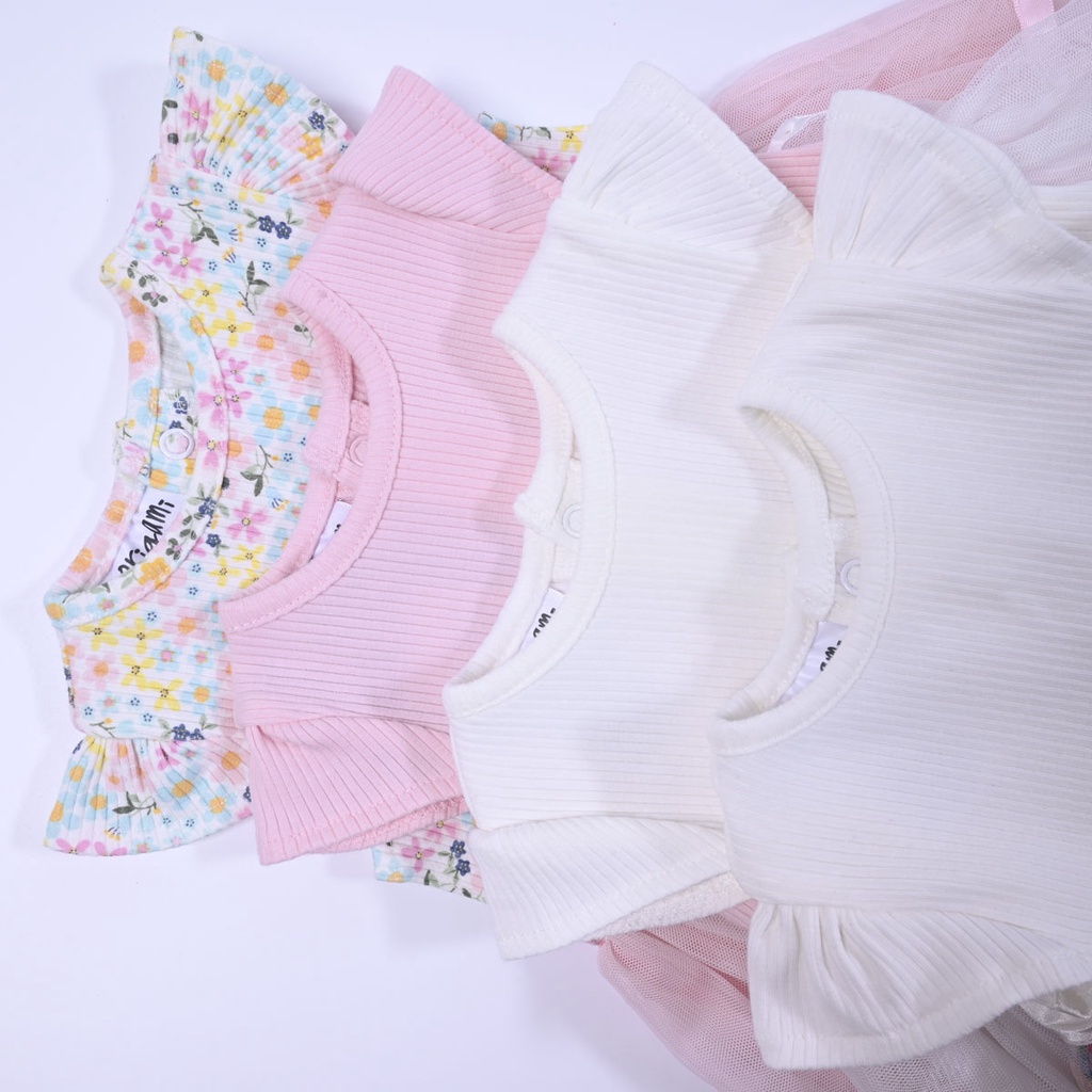 Váy công chúa bé gái 0-6 tháng ORIGAMI bodysuit sơ sinh ORIGAMI váy đầm xuất dư cho bé