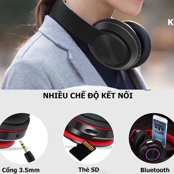 Tai nghe Chụp Tai XS Store K33 - Headphone Không Dây, Chống Ồn - Có Khe Cắm Thẻ Nhớ