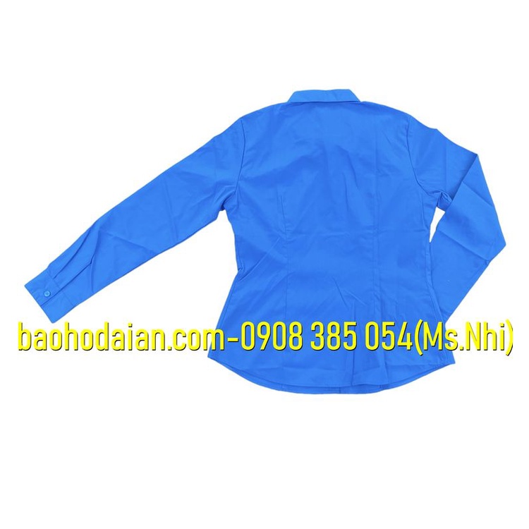 Áo sơ mi công đoàn dài tay màu xanh