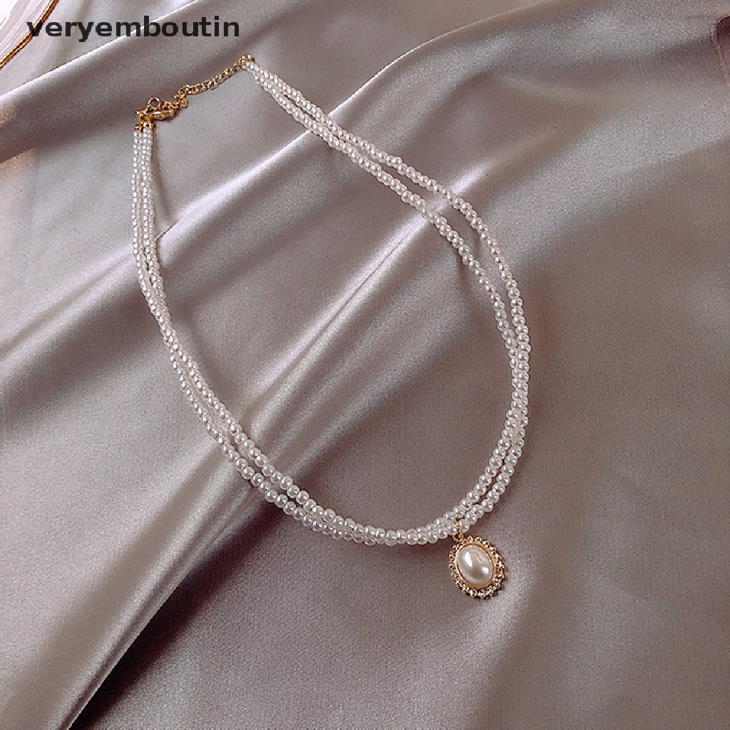 Vòng Cổ Choker Hai Lớp Đính Ngọc Trai Thanh Lịch Dành Cho Nữ