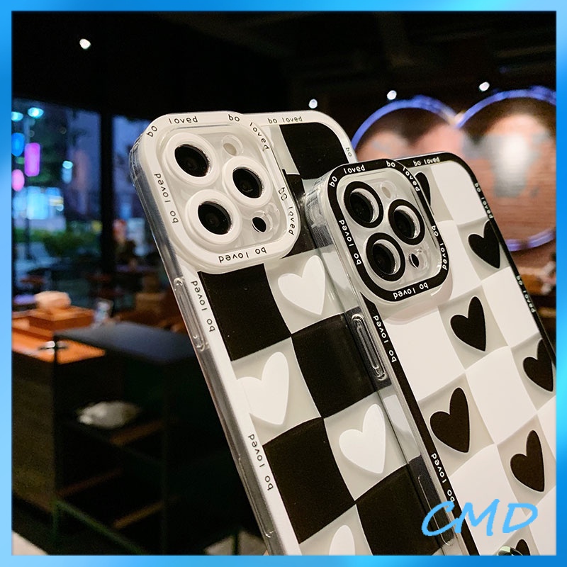 Ốp Điện Thoại Kẻ Sọc Caro Trắng Đen Cho iphone 11 12 13promax 6 6plus 6s 6splus 7 7plus 8 8plus x xs xr plus promax/-267