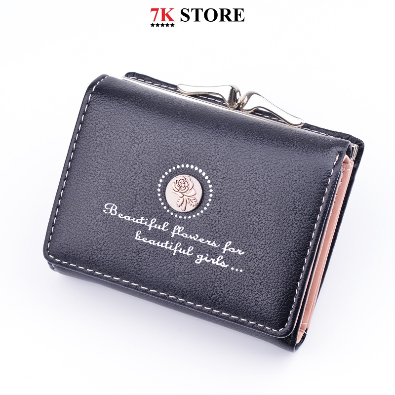 Ví nữ mini ngắn đẹp cầm tay thời trang giá rẻ cao cấp bỏ túi 7K STORE V12