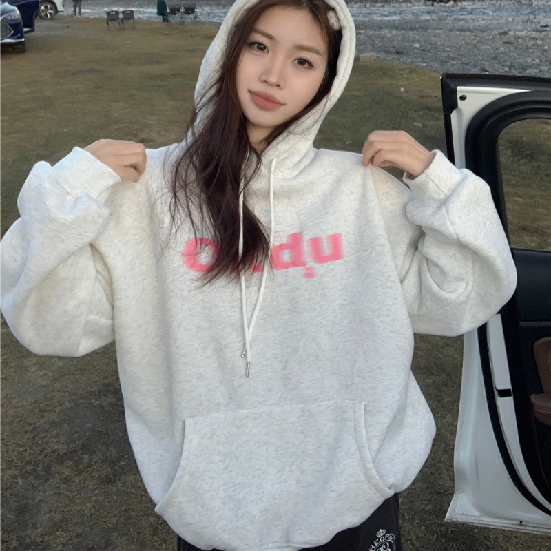 SUXI Áo Nỉ Nữ Dài Tay Có Mũ Thời Trang Hàn