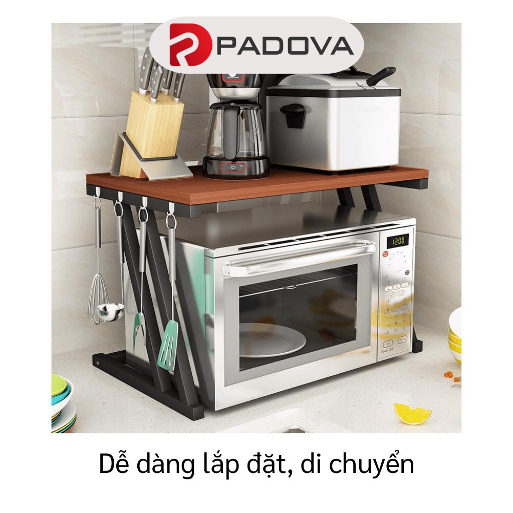 Kệ Nhà Bếp Để Lò Vi Sóng 2 Tầng Chân Chữ Z Kèm Móc Treo Tiện Lợi PADOVA 9466