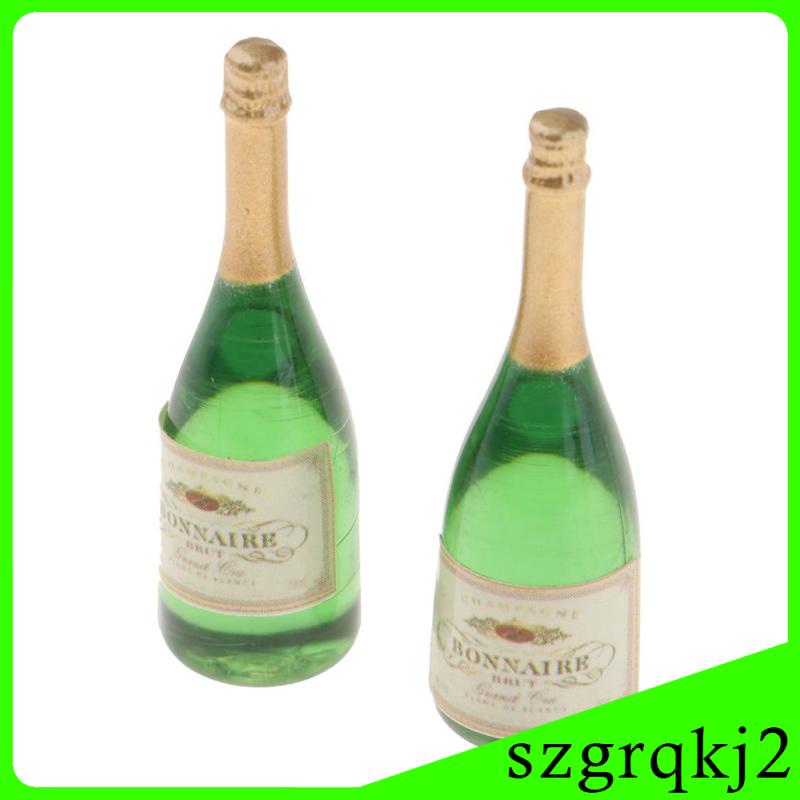 Chai Rượu Champagne Mini Tỉ Lệ 1 / 12 Trang Trí Nhà Búp Bê