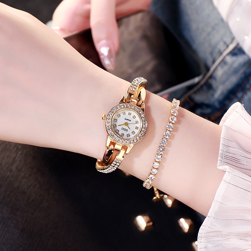 Đồng hồ thời trang Nữ DZG07 dây chéo đính đá Laxy Watch