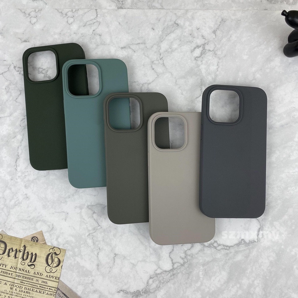 Ốp Điện Thoại Silicone In Hình Ô Liu Màu Xanh Lá / Đen Cho IPhone 14 11 12 13 Pro Max