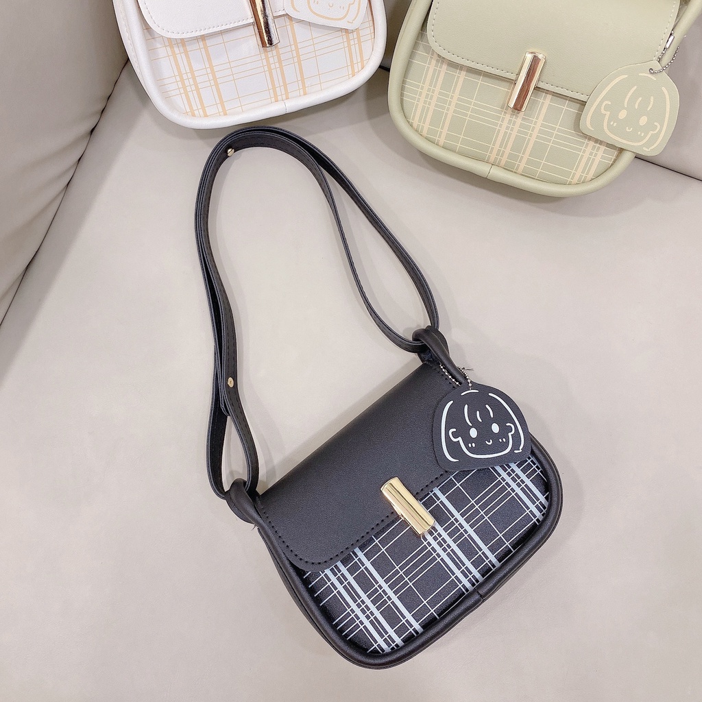 Túi đeo chéo túi xách nữ họa tiết kẻ sọc chất da cao cấp SMN441