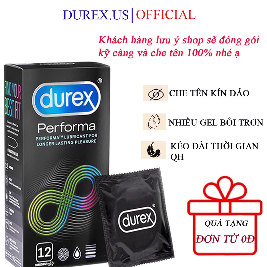 Bao sao su durex Performa 12 bao kéo dài thời gian quan hệ tăng thêm bản lĩnh cho phái mạnh-bcs kéo dài thời gian