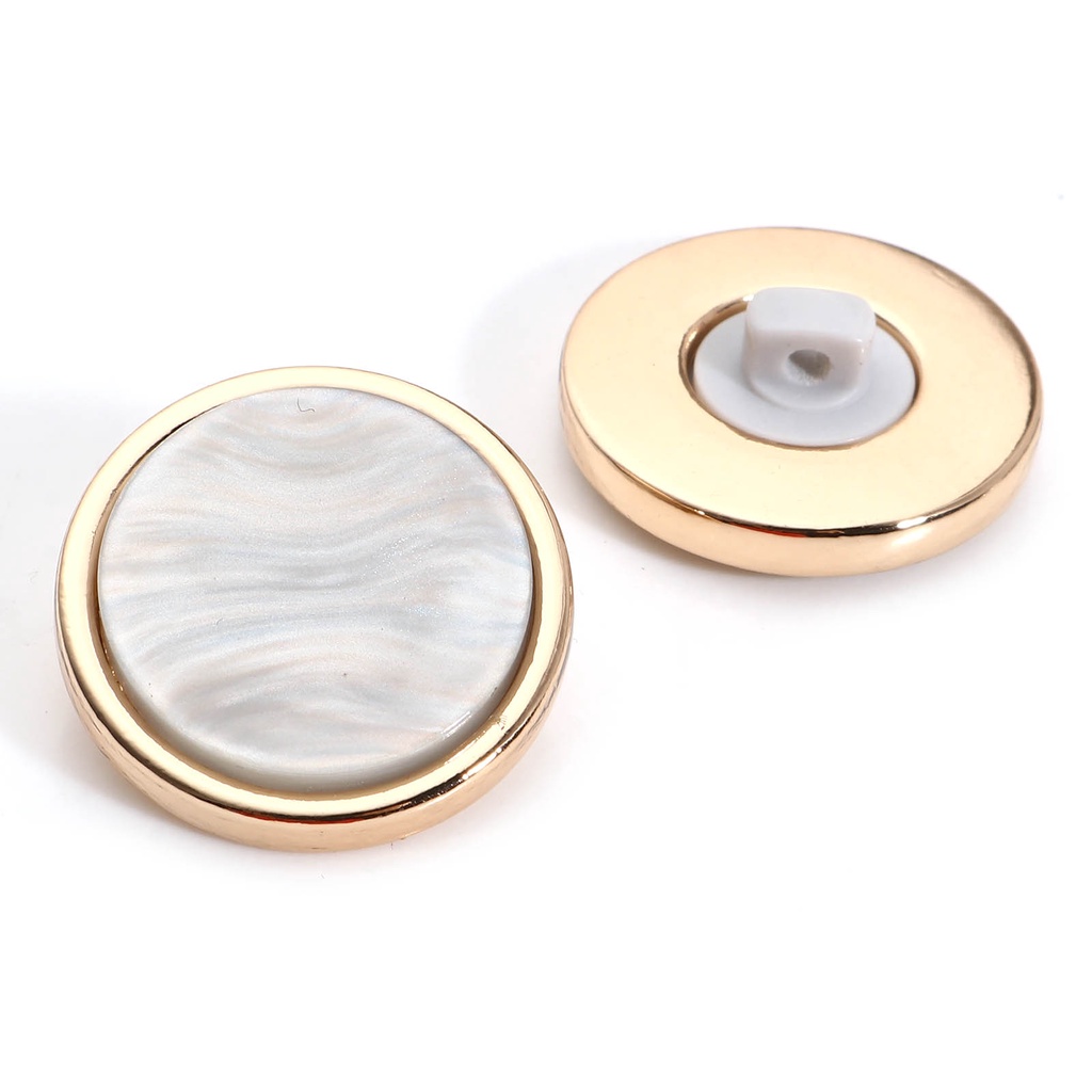 Nút Áo Khoác Bằng Nhựa Kim Loại Tweed Đơn Giản Cho Nữ