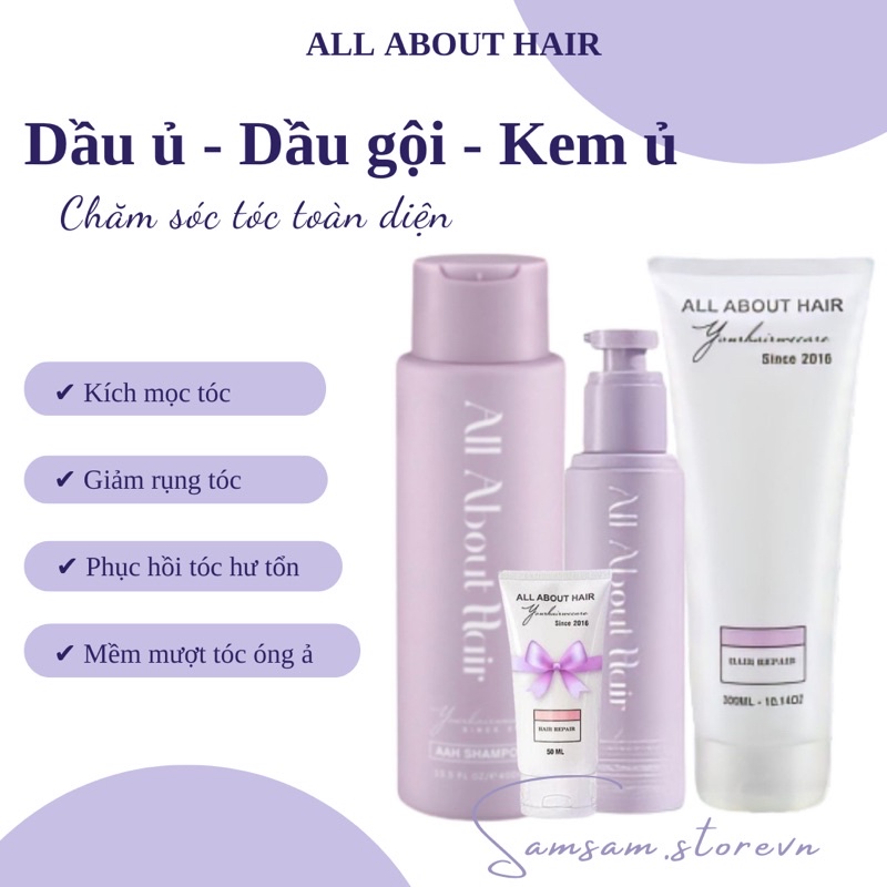 COMBO Ủ - GỘI - XẢ ALL ABOUT HAIR - TẶNG KÈM QUÀ 🎁