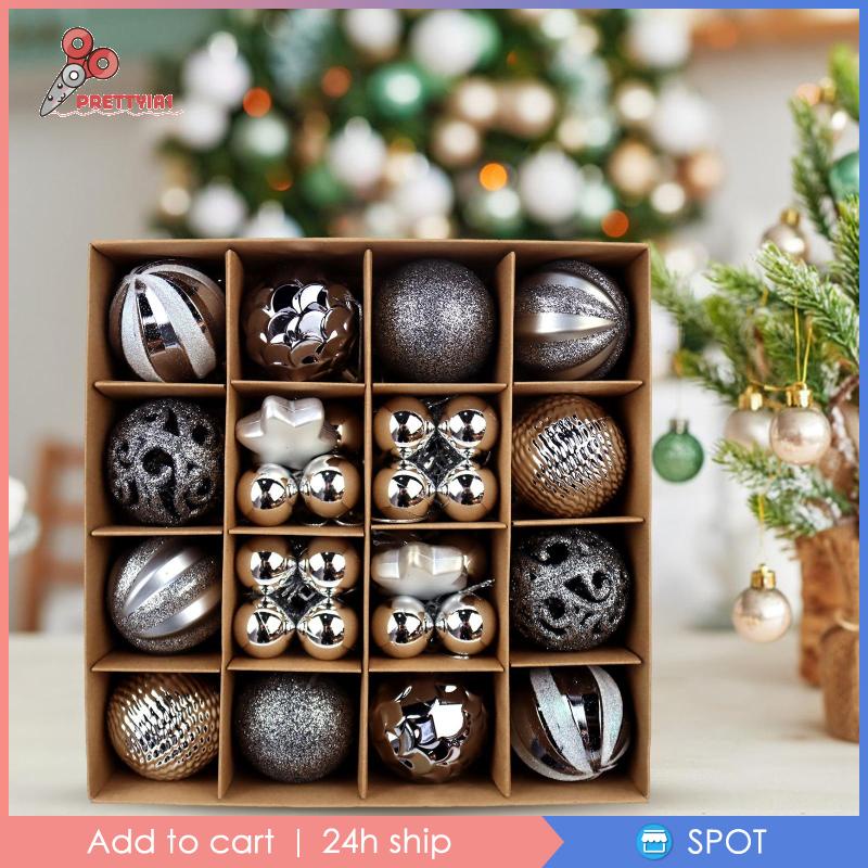 [Prettyia1] Quả Châu Trang Trí Giáng Sinh Mạ Điện Dùng Trong Nhà Và Tiệc Tùng