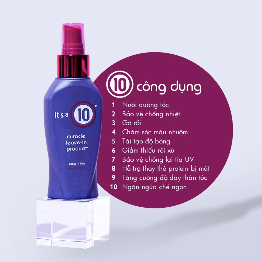 Xịt dưỡng tóc cao cấp It’s A 10 Miracle Leave in Product 59.1ML - 120ML - 295.7ML