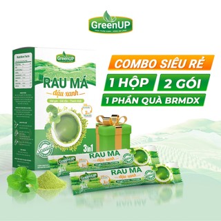 Combo bột rau má đậu xanh - 1 hộp 2 gói 1 phần quà - rau má tươi nguyên chất giúp da sáng dáng xinh - rmdxcb