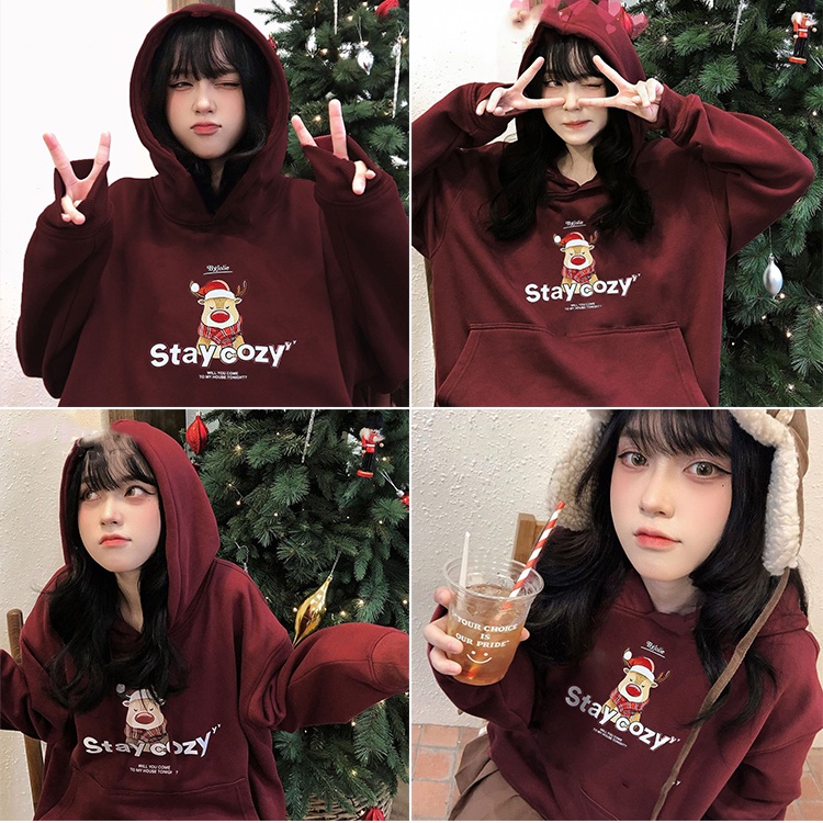 Áo Hoodie HALEY mã HD21 STAY COZY Nam Nữ Unisex Dài Tay Streetstyle Phong Cách Hàn Quốc Basic Cá Tính