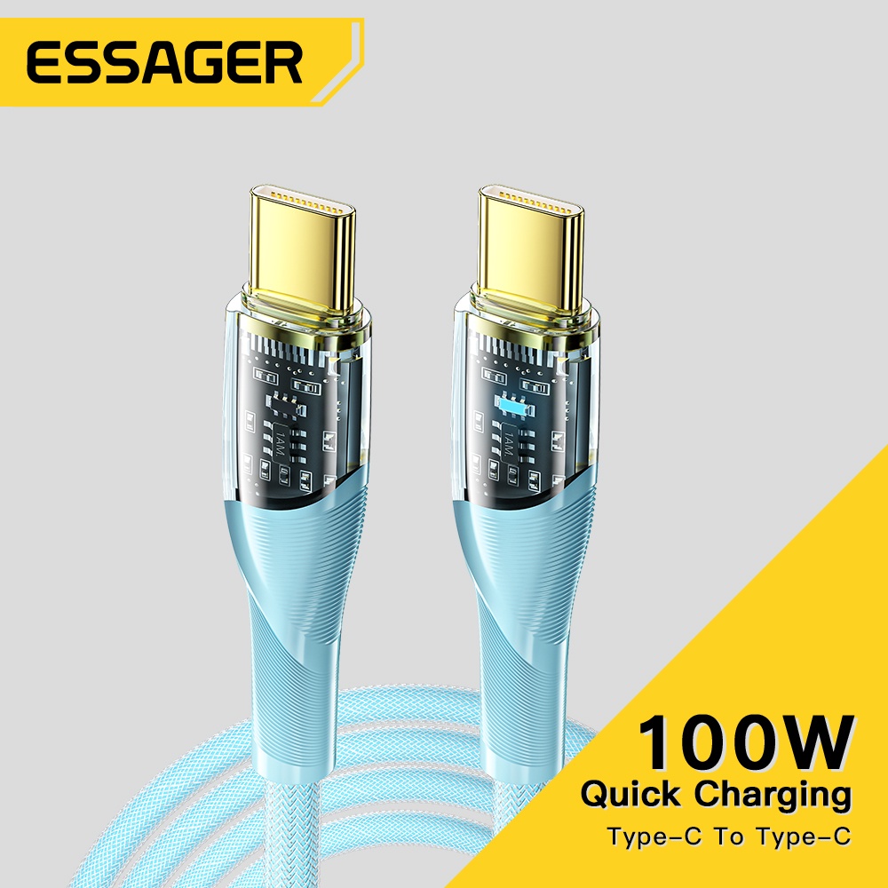 Essager Dây Cáp Sạc Nhanh USB C Sang USB Type C 4.0 PD 60w / 100W Cho Samsung Huawei Note 8 Pro