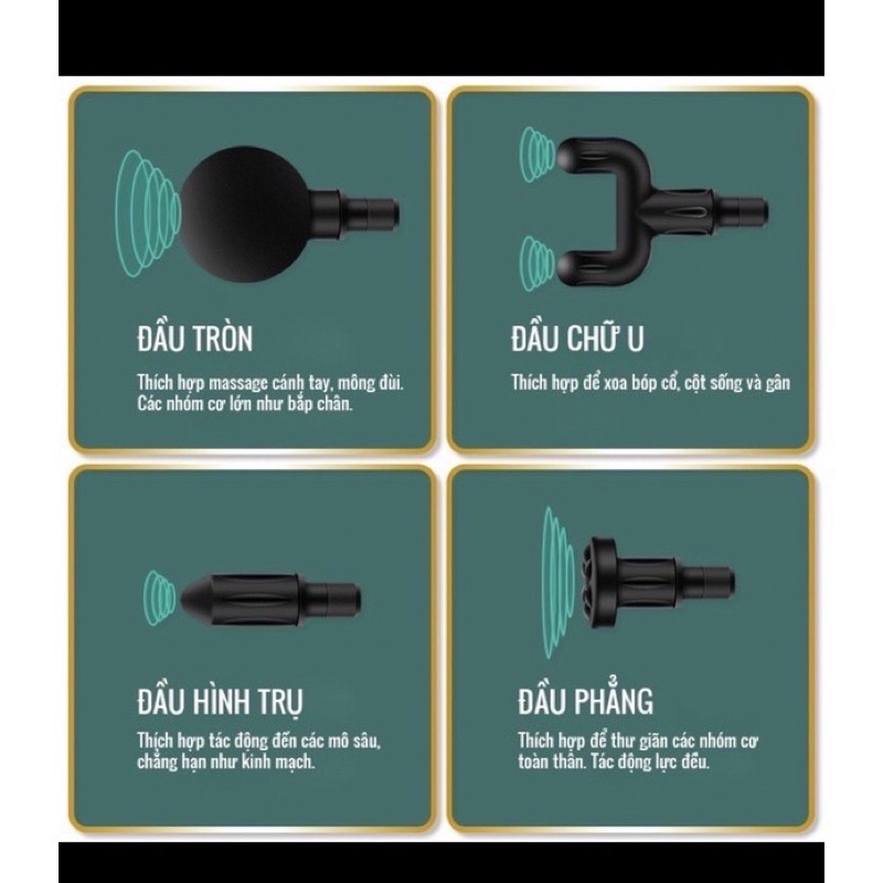 Máy massage cầm tay 6 chế độ_súng massage trị đau giãn cơ hàng chính hãng loại 1