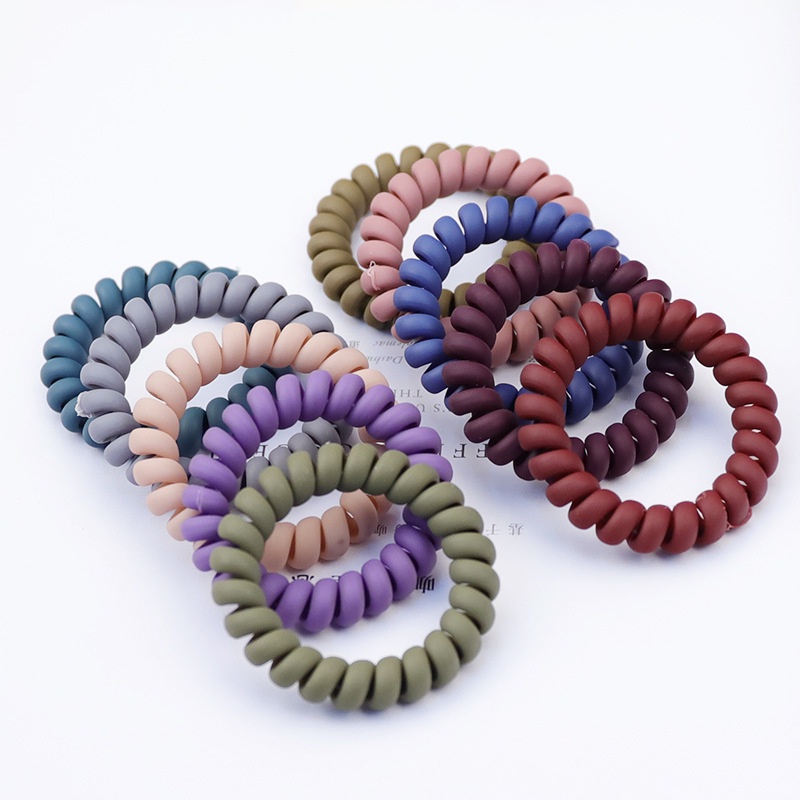 Thun buộc tóc lò xo chất liệu nhựa màu sắc mờ nhám chắc chắn với màu sắc phong cách Hàn Quốc - hqunh303 - H19