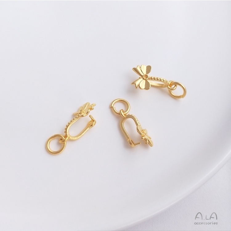 Khóa Cài Dây Chuyền Hình Hoa Đào / Hướng Dương / Hoa Hướng Dương Màu Vàng Cát diy