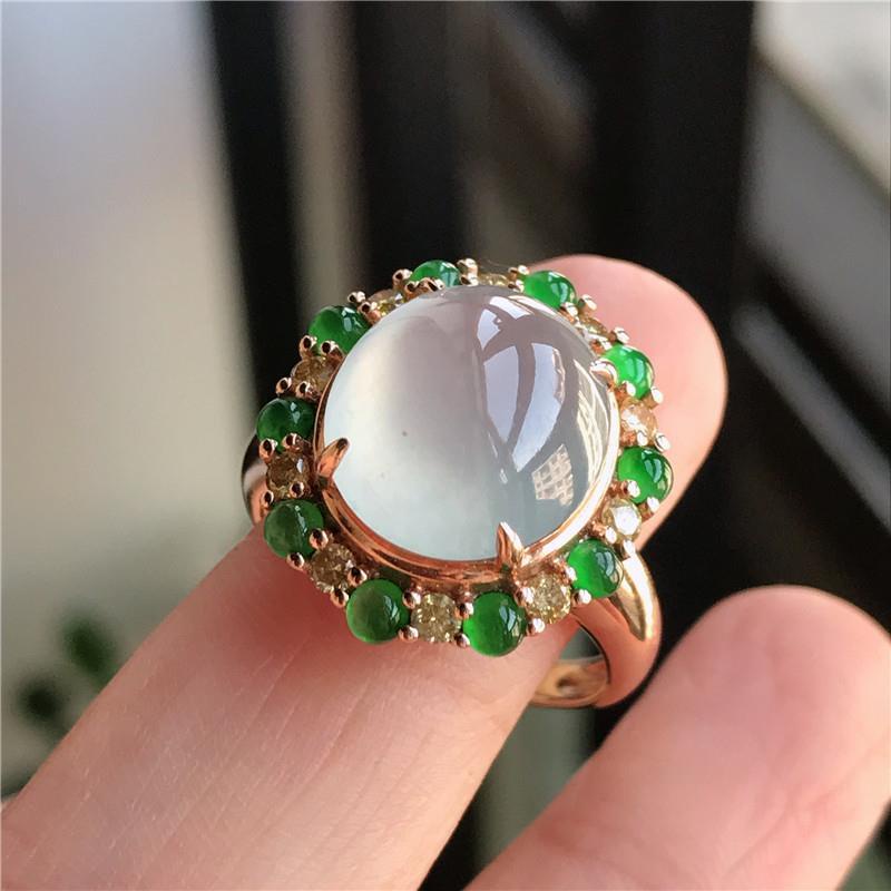 Nhẫn Bạc s925 Trong Suốt Màu Trắng Bằng Đá Tự Nhiên Tinh Tế Thời Trang