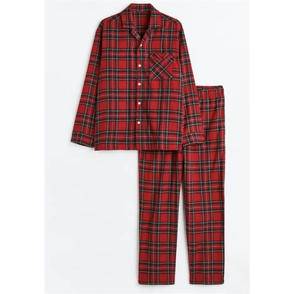 Set bộ pijama kẻ xanh đỏ