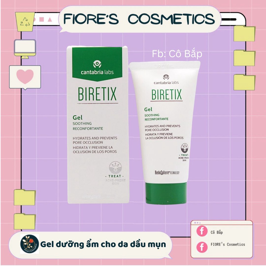 Biretix Gel Soothing Reconfortantante - Gel dưỡng ẩm dành cho da mụn