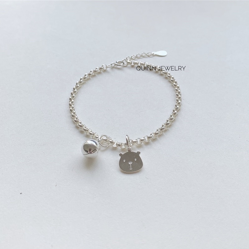 Charm treo vòng tay bạc charm mèo, thỏ, chân chó, vương miện, chuông, gấu