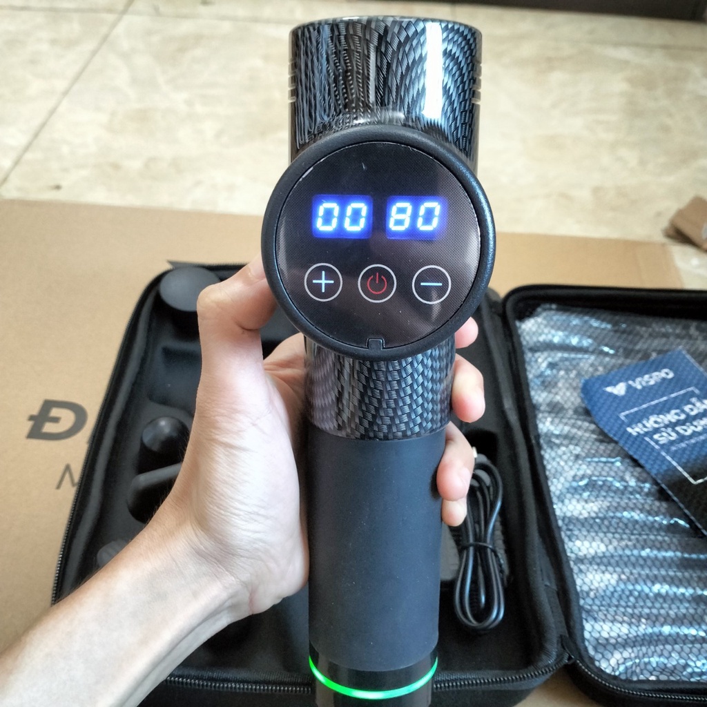 Súng massage cầm tay trị liệu đa năng cao cấp, máy massage cầm tay 6 đầu 30 cấp độ - Bảo hành 12 tháng