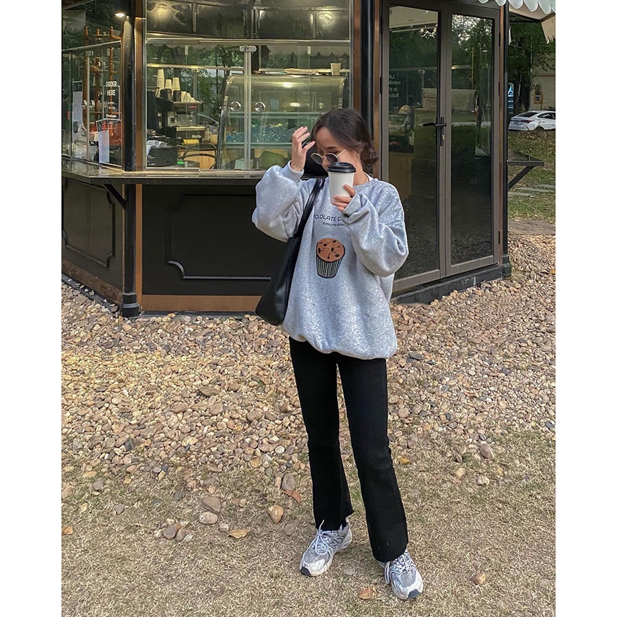 Áo Nỉ Bông Form Rộng Họa Tiết Hình Bánh Hàng Quảng Châu M86039-Vin_store168