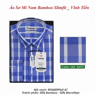 Áo Sơ Mi Dài Tay Bamboo Dáng Slimfit Vĩnh Tiến G472