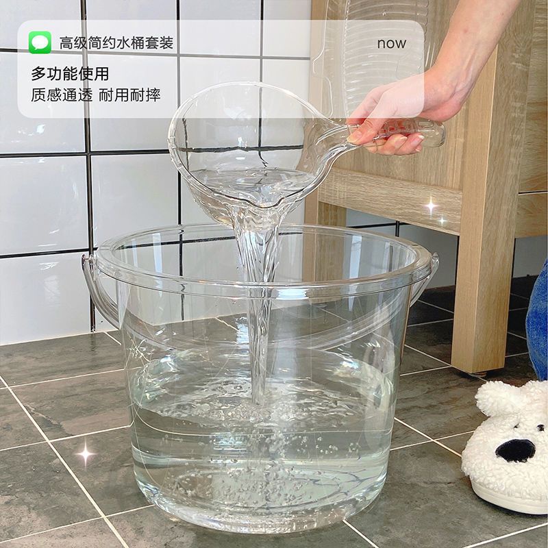 Xô Nhựa Dày Dặn Trong Suốt Có Nắp Đậy Chống Sốc Chịu Được Mài Mòn 10kg Thùng nhựa đa năng trong suốt