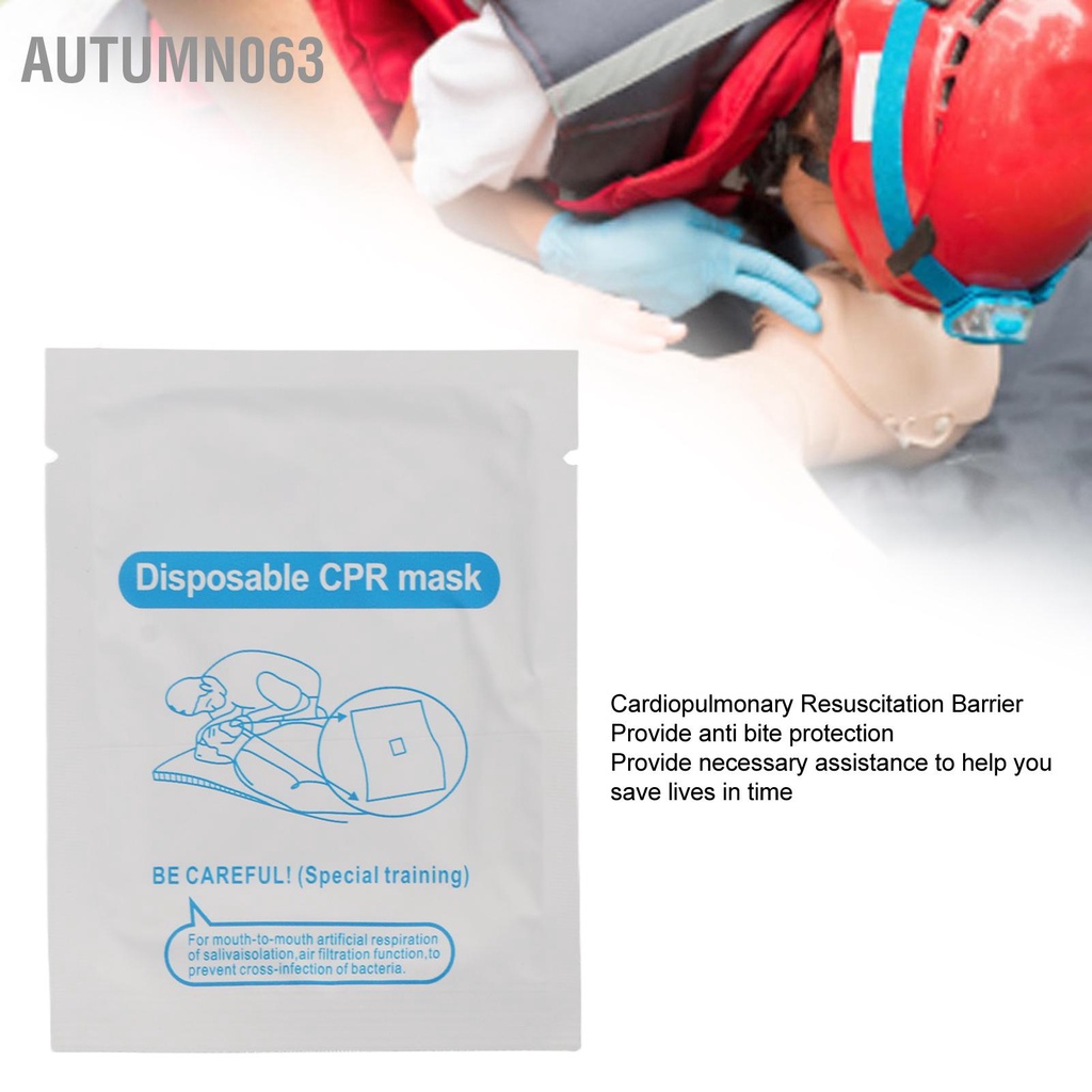 Autumn063 20 chiếc Rào chắn hồi sức tim phổi chuyên nghiệp Tấm mặt khẩn cấp bỏ túi di động