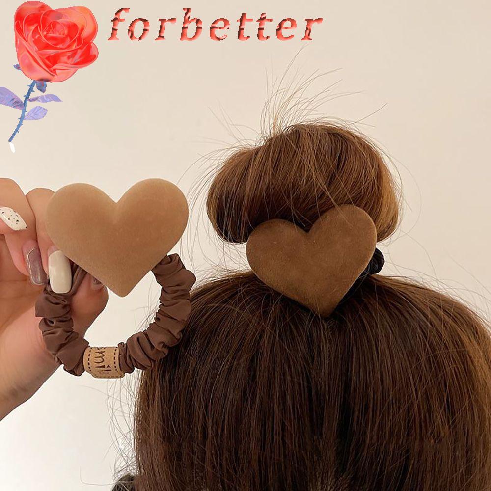 Dây buộc tóc đuôi ngựa co giãn hình trái tim phong cách Hàn Quốc cổ điển cho nữ