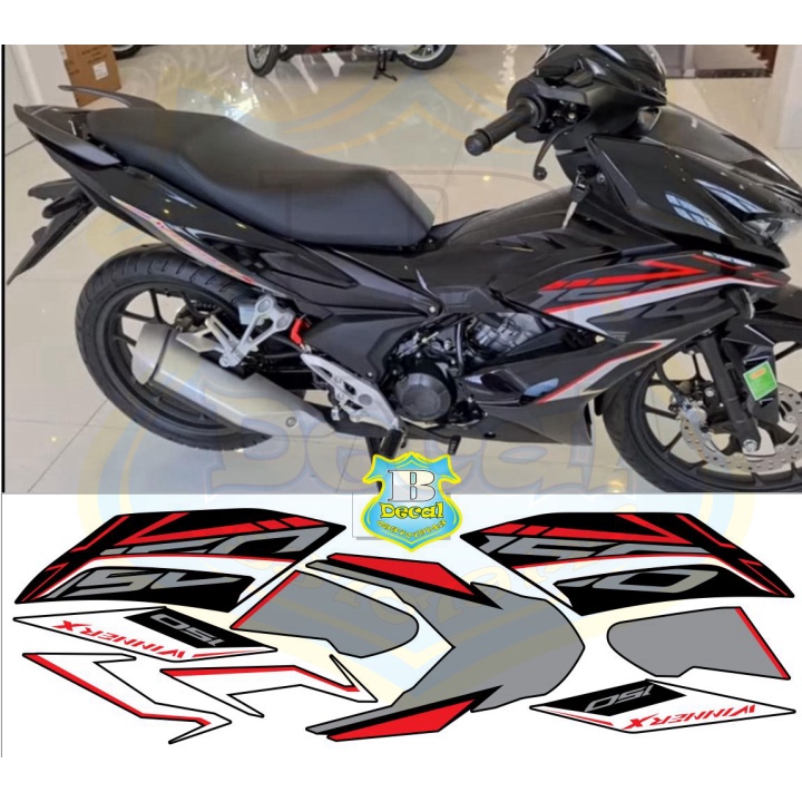 DECAL PVC 5 LỚP CHẤT LƯỢNG CAO Tem rời winner X đỏ trắng đen