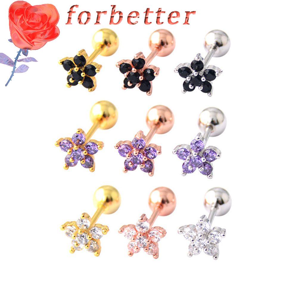 Đôi khuyên tai hình hoa bằng thép không gỉ thời trang cho nữ