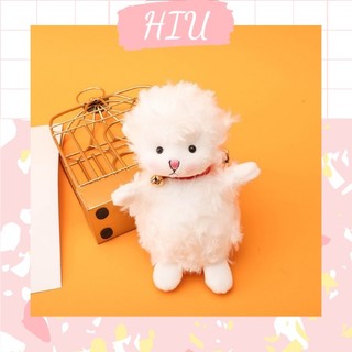 Móc khóa cừu trắng nhồi bông lông xù