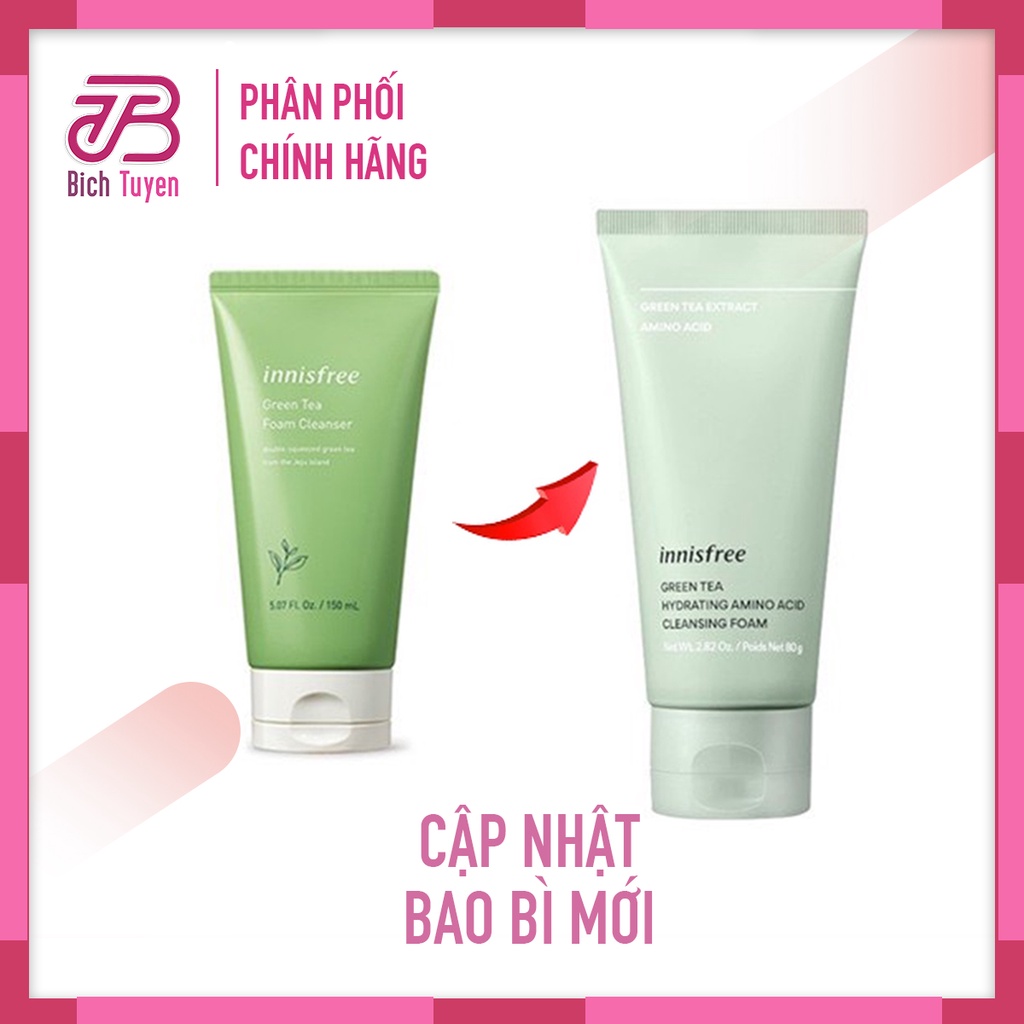 Sữa Rửa Mặt Trà Xanh INNISFREE GREEN TEA FOAM CLEANSER 150ml BT Cosmetic