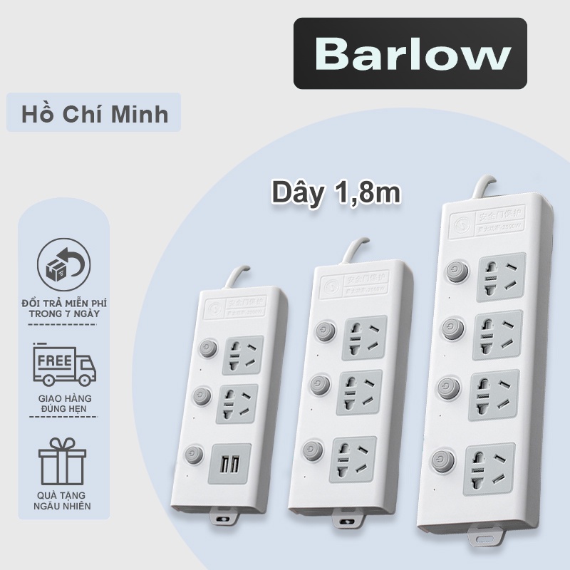 Ổ cắm điện đa năng thông minh 4 cổng USB 5v sạc nhanh, ổ chịu tải 2500W, tiết kiệm 30 kilowatt giờ dây nối 1.8m