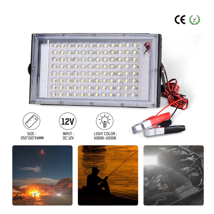 Đèn Led Chiếu Sáng Ngoài Trời 50W DC12V IP65 Chống Nước